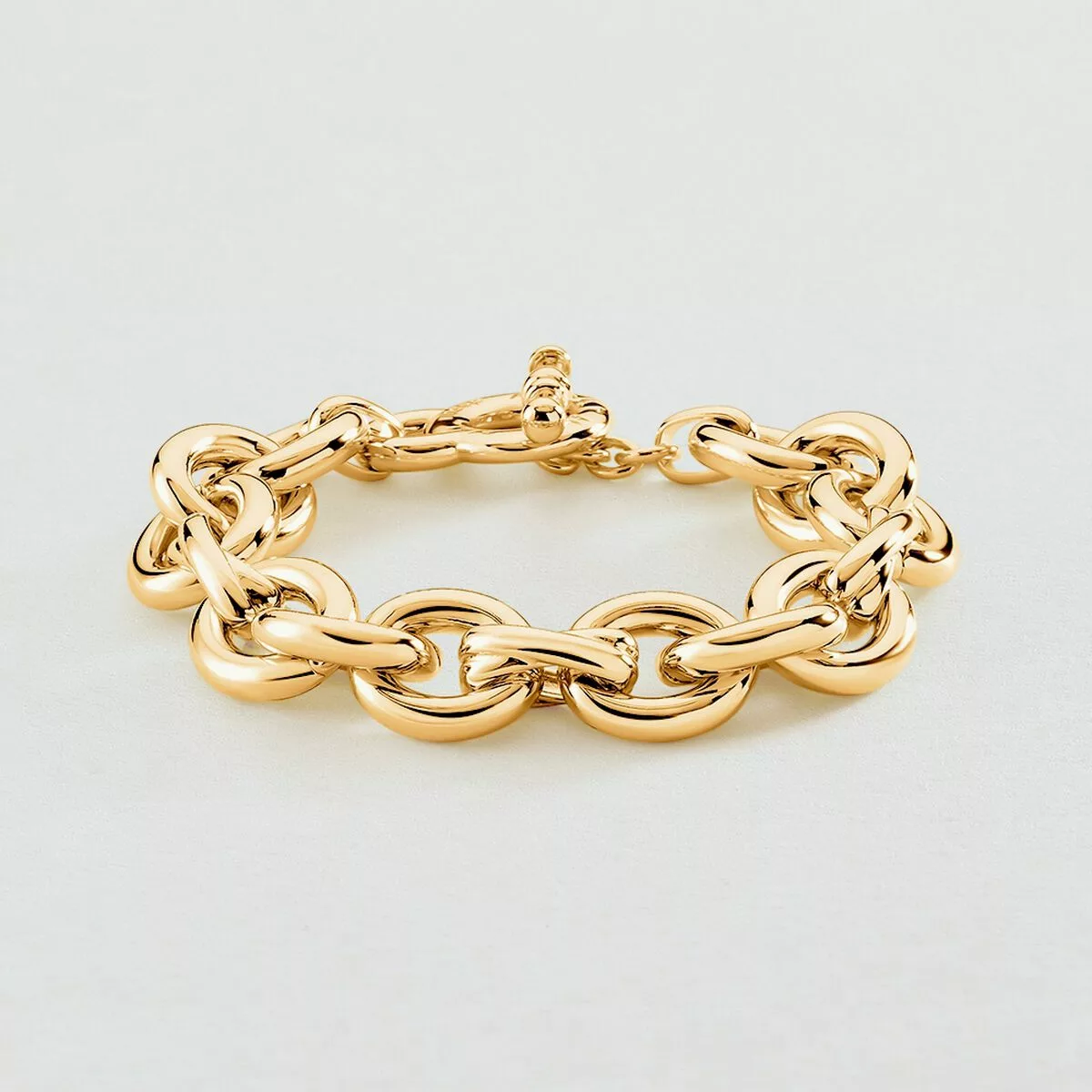 Bracelet souple XOXO doré Agatha à grosse maille et fermoir T