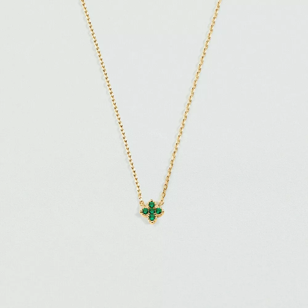 Collier court Beloved Agatha à pendentif fleur verte
