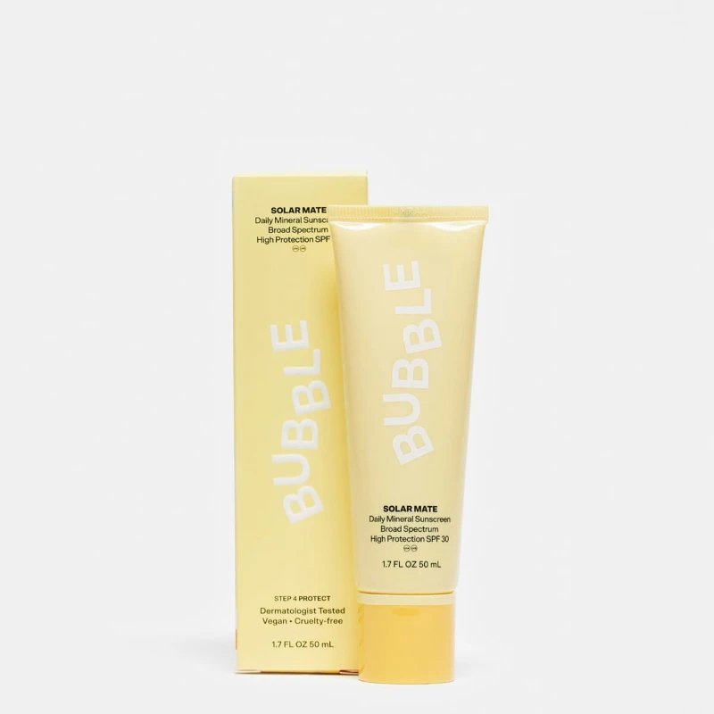 Protection solaire minérale Bubble Solar Mate SPF 30 avec sa boîte