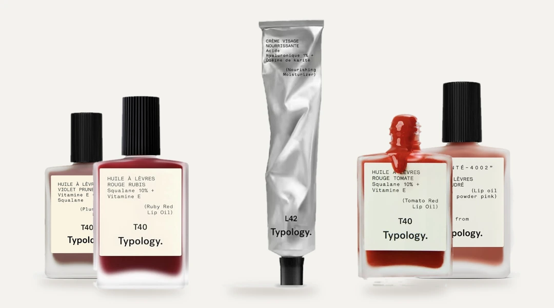 Huiles à lèvres teintées et crème visage nourrissante L42 Typology