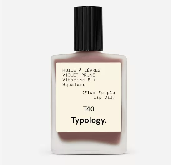 Typology huile à lèvres teintée violet prune