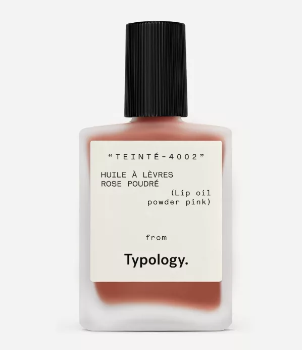 Typology huile à lèvres teintée rose poudré