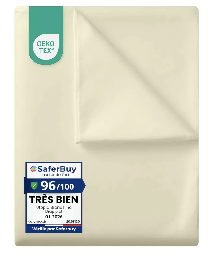 Drap plat crème Oeko-Tex
