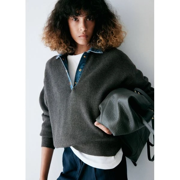 Pull en maille bicolore Mango